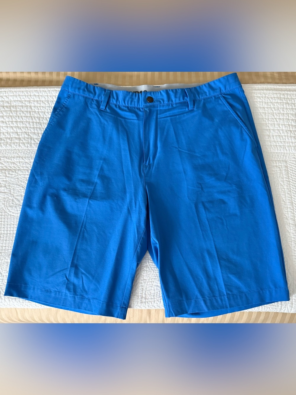 adidas Men's Bright Blue Flat-Front Shorts